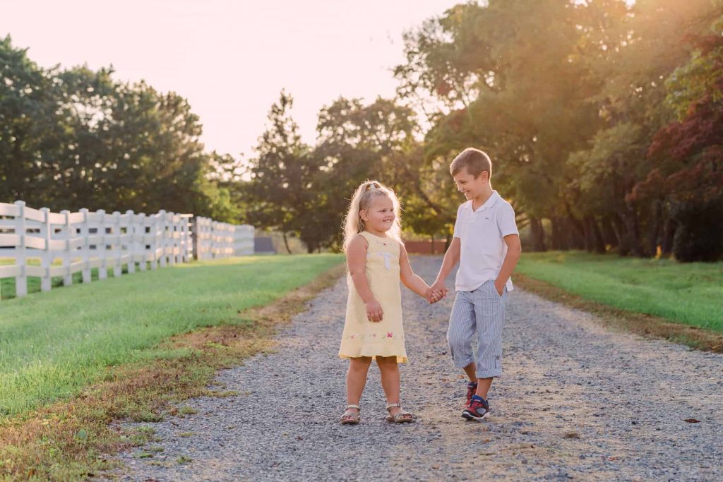 Brother and Sister Walking