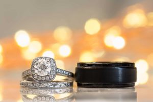 Wedding rings with back lighting