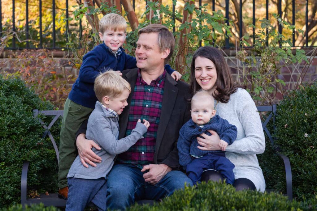 Family laughing together